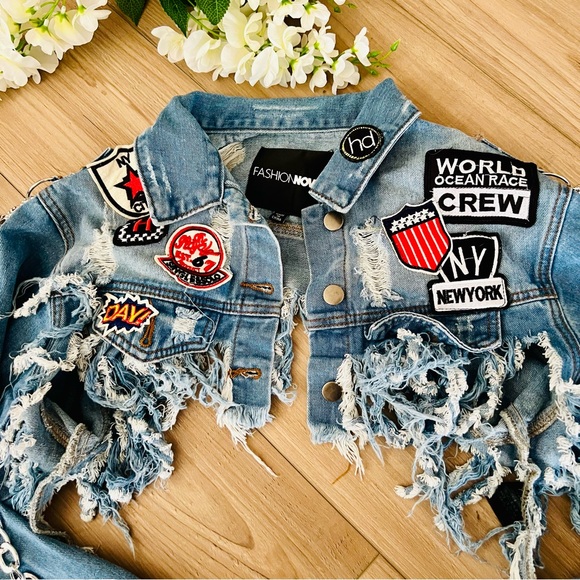 Fashion Nova Patch & Chain Jacket - Picture 2 of 14